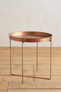COPPER FINISH METAL TABLE